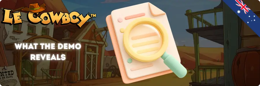 Le Cowboy western banner with document and magnifying glass